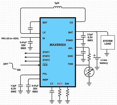 Maxim Integrated MAX8900 Digi-Key Scheme-it 用 Digi-Key Scheme-it 绘制的 Maxim Integrated MAX8900 示意图