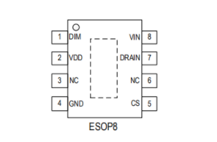 DC-DC恒流驱动芯片SM32108E管脚图