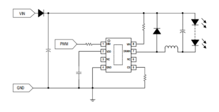 DC-DC恒流驱动芯片SM32108E应用电路图